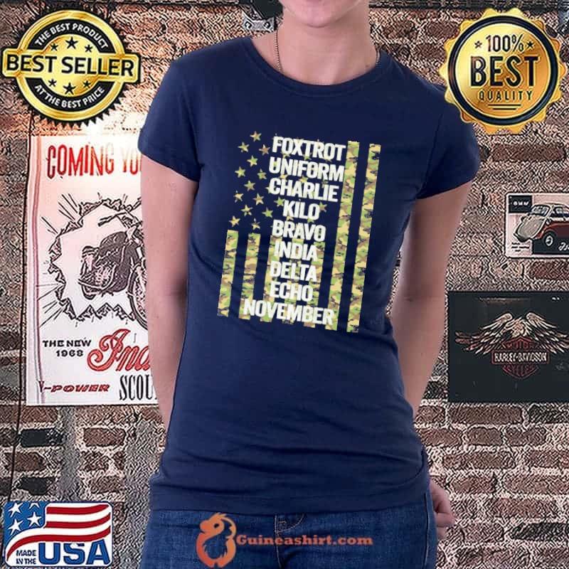 Best Foxtrot uniform charlie kilo bravo india delta echo november usa flag Ladiestee