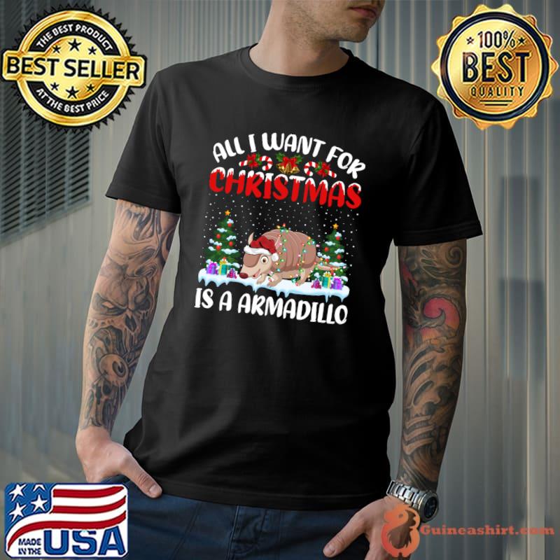 Best funny Santa Hat All I Want For Christmas Is A Armadillo T-Shirt