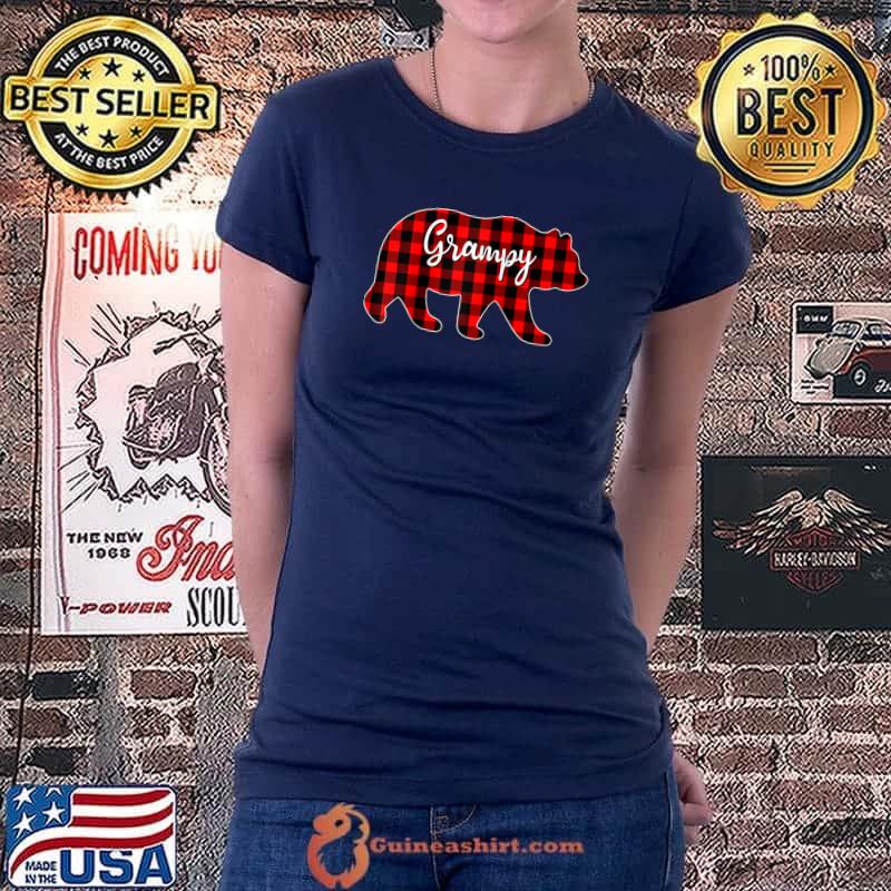 Best grampy Bear Pajama Red Buffalo Xmas T-Shirt Ladiestee
