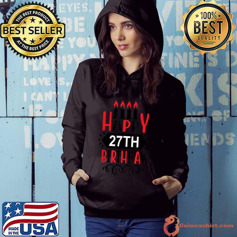 Best Happy 27th Birthday with Candles #27 Funny Cute Birthday T Shirt