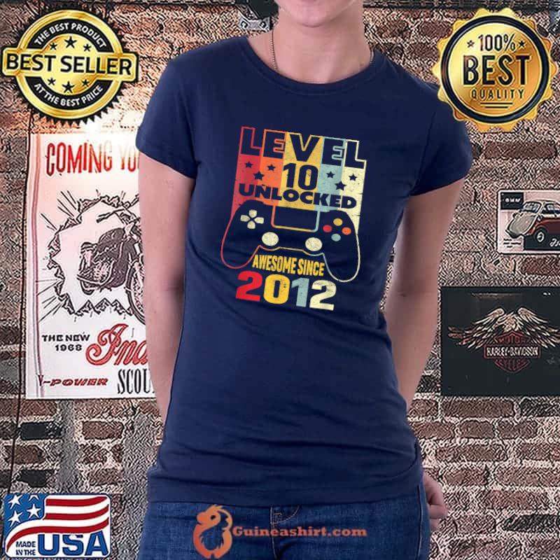 Best level 10 Unlocked Awesome 2012 Birthday Gift 10 Year Old T-Shirt Ladiestee