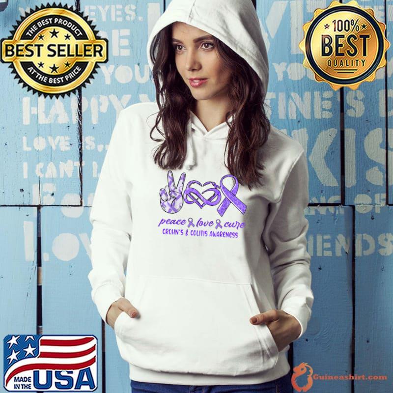 Best peace Love Cure Crohn's & Colitis Awareness T-Shirt Hoodie