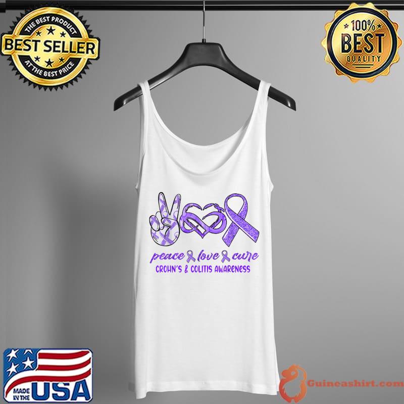 Best peace Love Cure Crohn's & Colitis Awareness T-Shirt Tank Top
