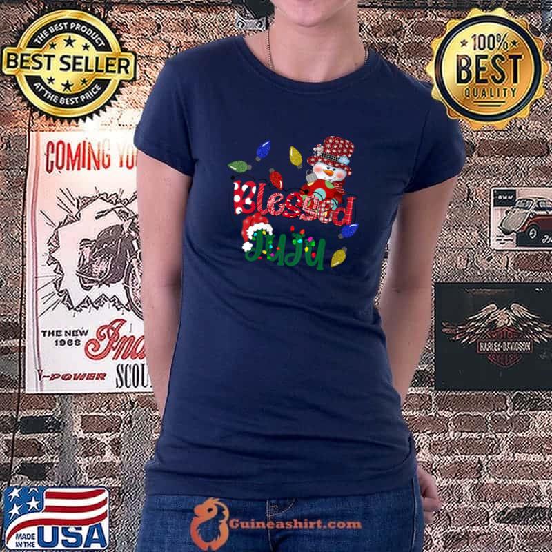 Best personalized Snowman Christmas Shirt Blessed Juju T-Shirt Ladiestee