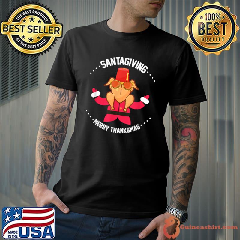 Best santa Giving, Funny Turkey Santa, Merry Thanksmas, Christmas T-Shirt