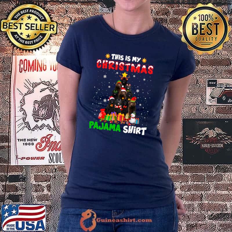 Best this Is My Christmas Pajama Newfoundland Dog Xmas Tree T-shirt