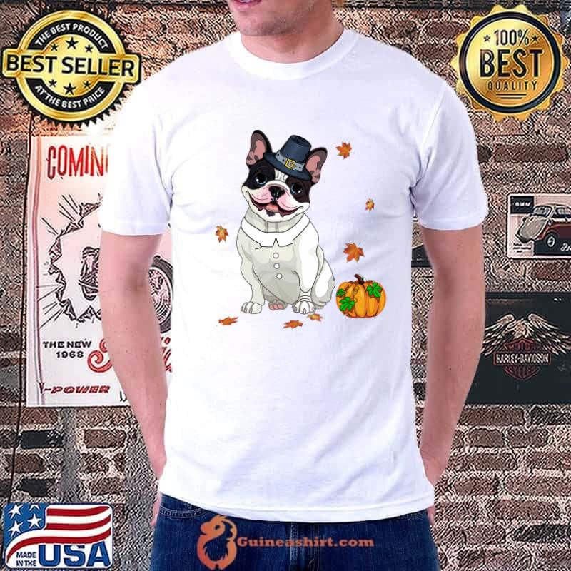 Boston Terrier Thanksgiving Costume Pilgrim Turkey T-Shirt