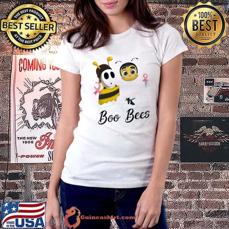 Breast Cancer Awareness Halloween Boo Bees Shirt Ladiestee