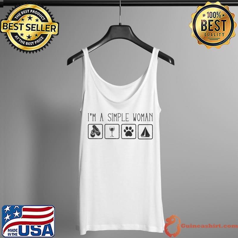 Camping I'M A Simple Woman Alcohol Tent Wine Girl T-Shirt Tank Top