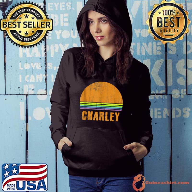 Charley Custom Boy's Name 7 Letters Retro Vintage Sunset T-shirt
