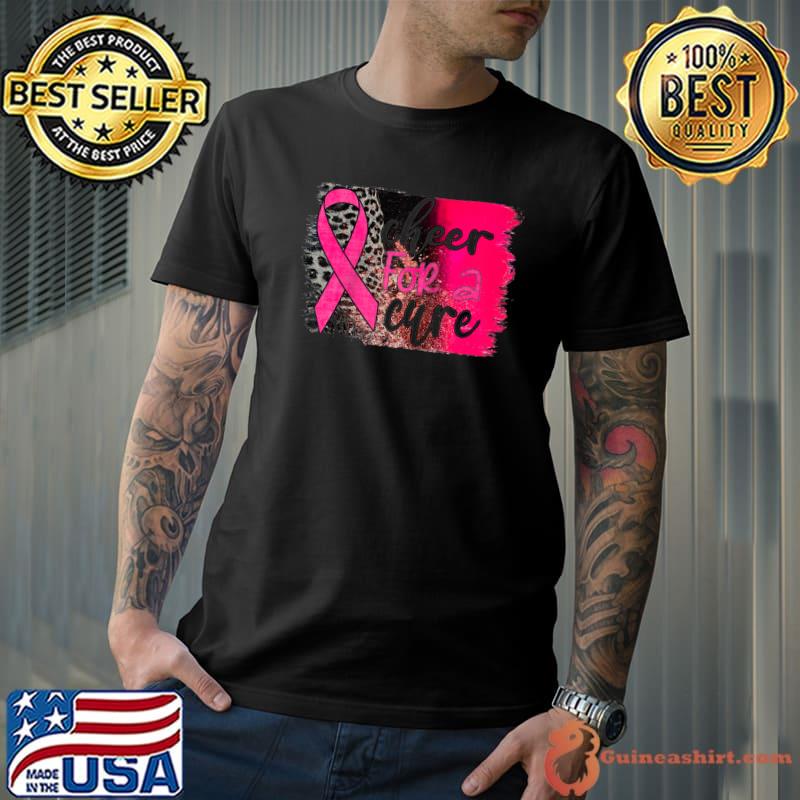 Cheer Breast Cancer Awareness Leopard T-shirt