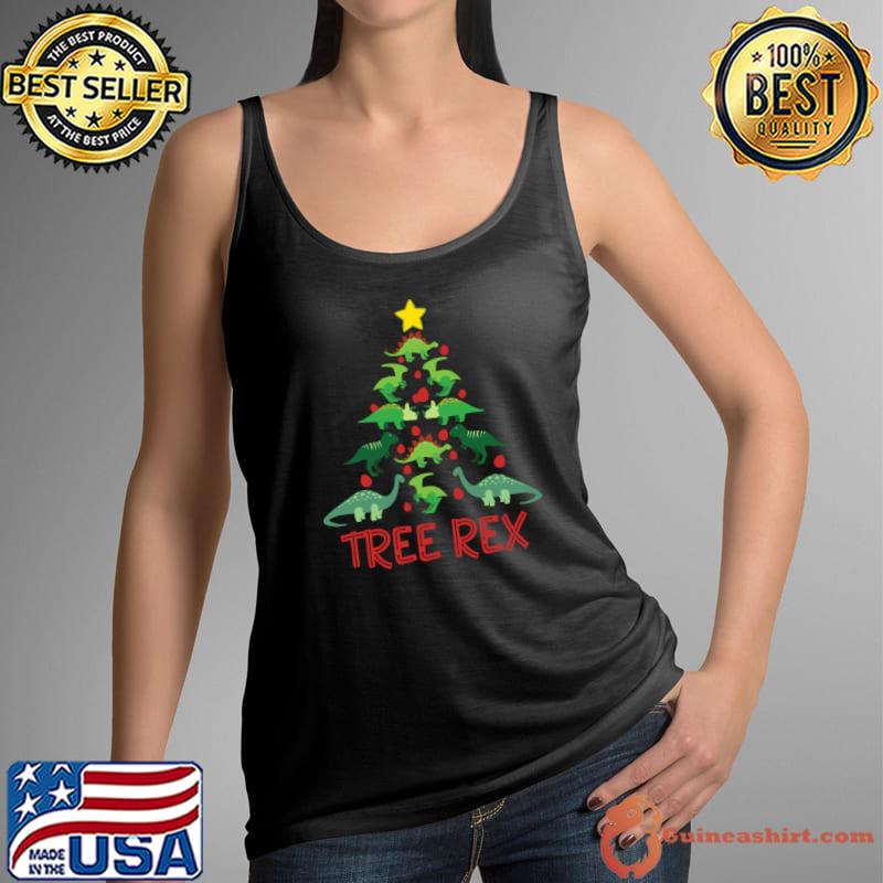 Christmas Dinosaur Tree Rex Pajamas Men Boys Kids T-s Tank Top