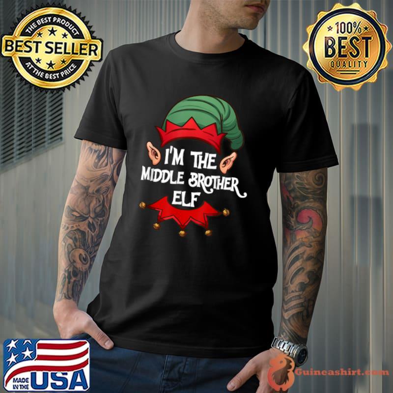 Christmas Elf Pajama I’m The Middle Brother Elf Christmas T Shirt Unisex