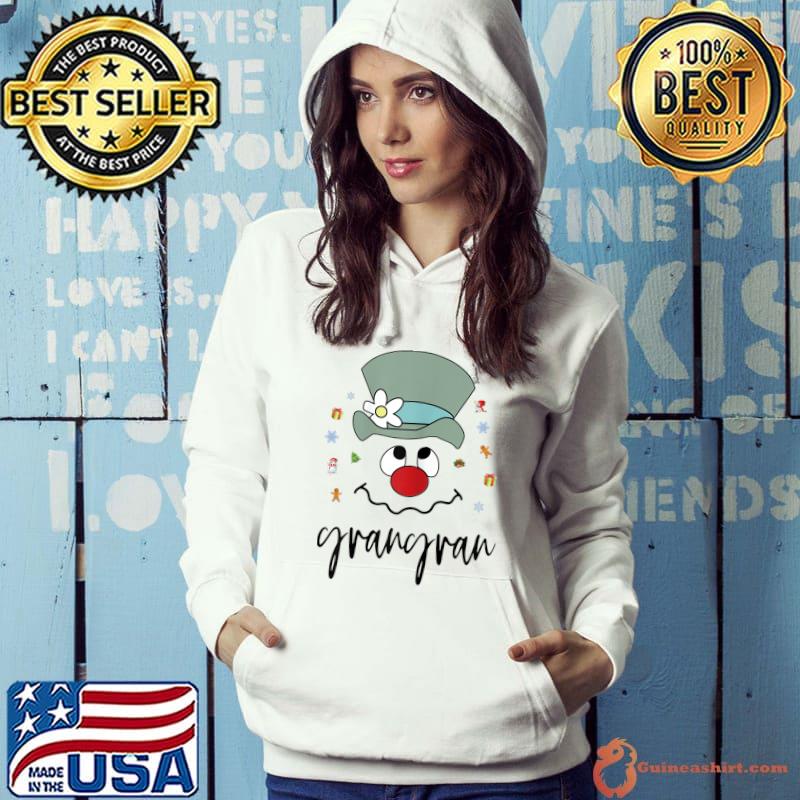 Christmas Grangran Funny Snowman Face Personalized Granny T-Shirt