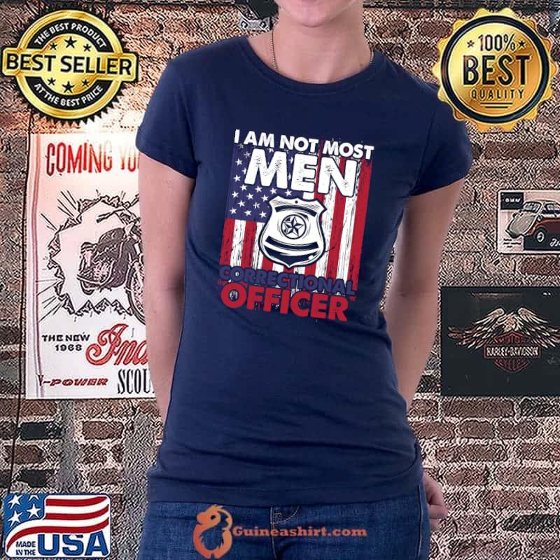 Correctional Officer Corrections CO American flag T-Shirt Ladiestee