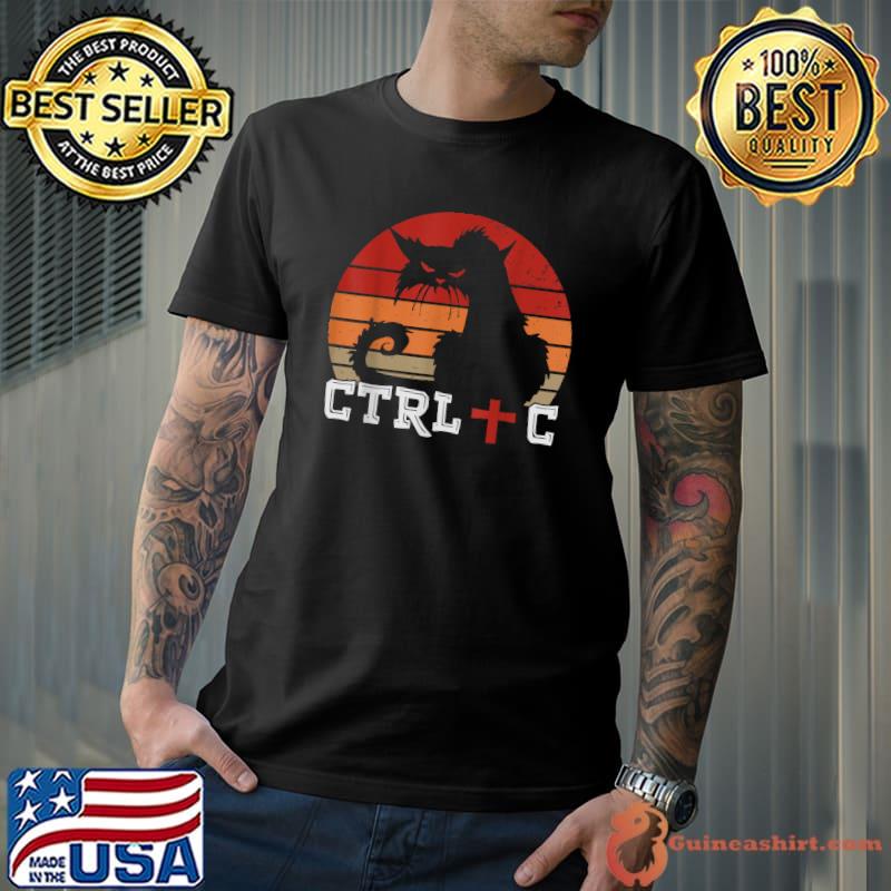 Ctrl C Cats Vintage Costume Halloween T-Shirt