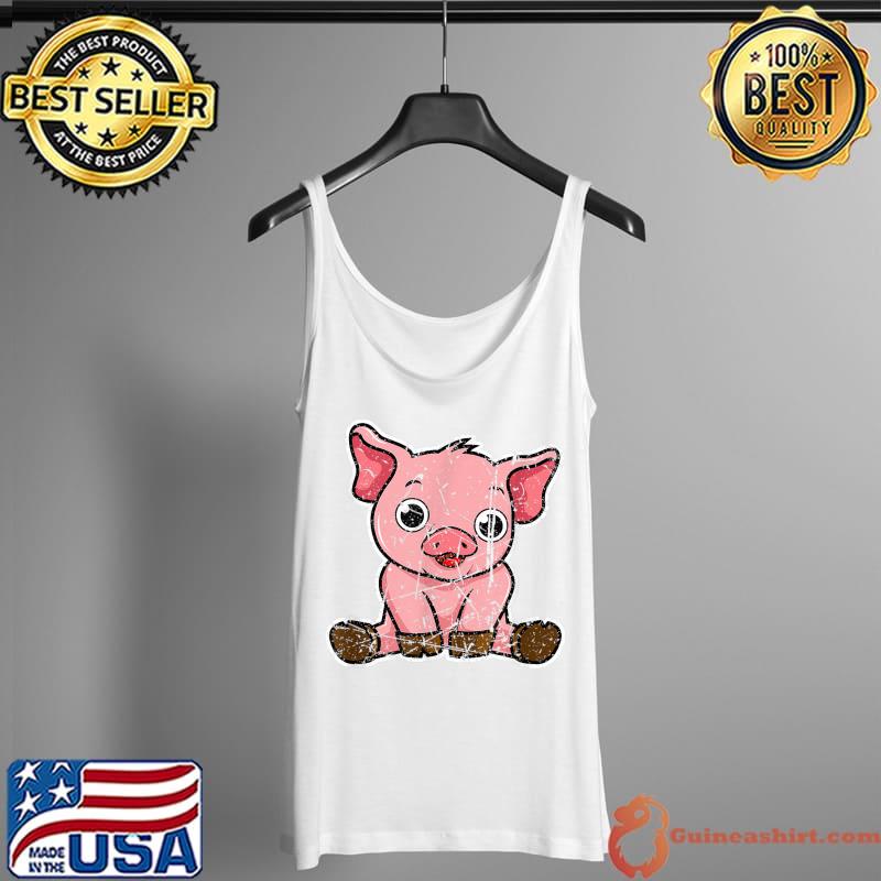 Cute Baby Piggy Funny Farmer Animal Boars Farming T-Shirt Tank Top