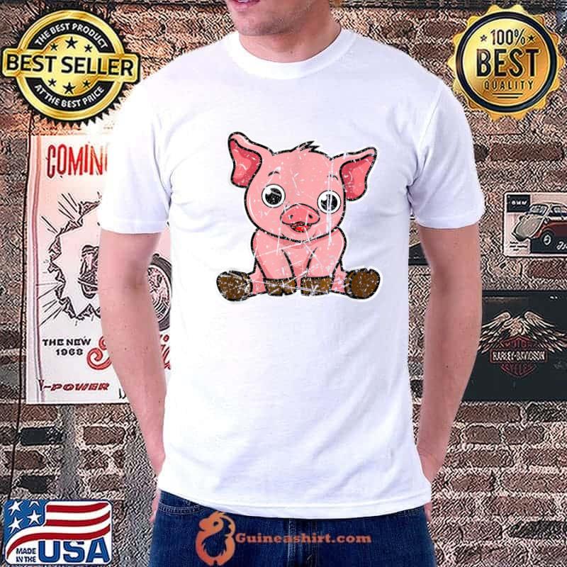 Cute Baby Piggy Funny Farmer Animal Boars Farming T-Shirt Unisex