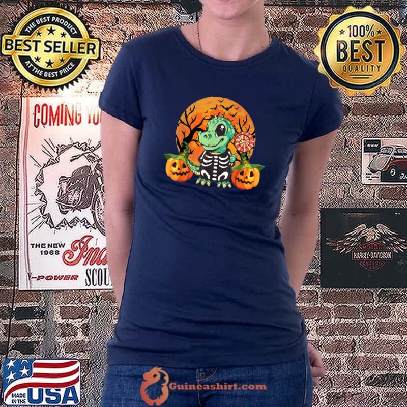Cute Halloween Dino Trex Costume Girls Boys Kids Toddler T-Shirt Ladiestee