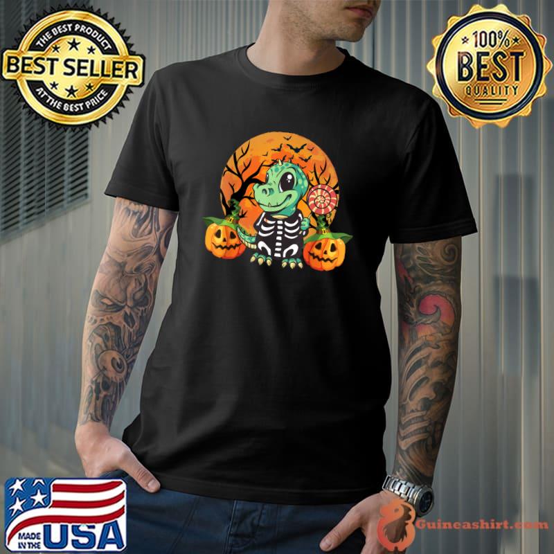 Cute Halloween Dino Trex Costume Girls Boys Kids Toddler T-Shirt