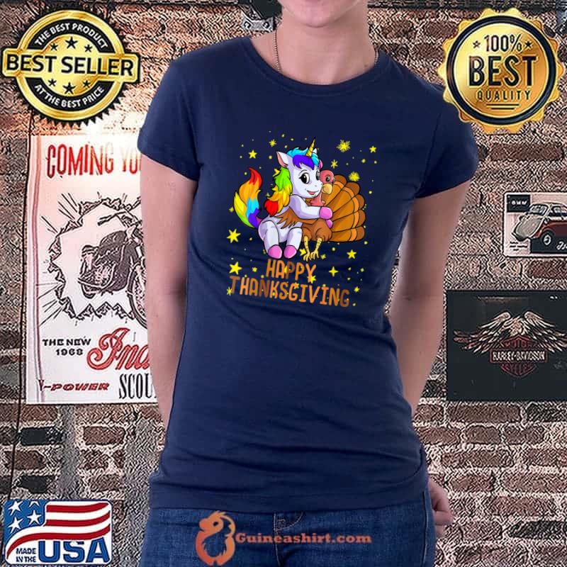 Cute Unicorn Thankshiving For Girls, Turkey Love T-shirt