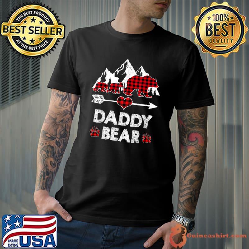 Daddy Bear Shirt, Red Buffalo Plaid Daddy Bear Pajama T-Shirt Unisex