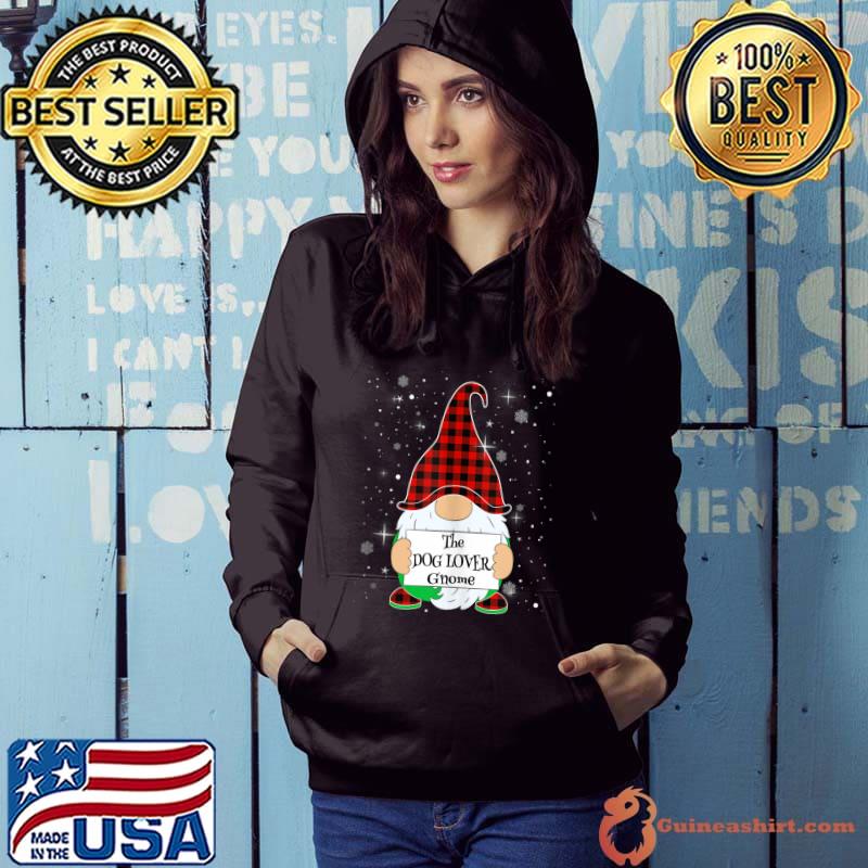 Dog Lover Gnome Christmas Funny Gnome Buffalo Plaid Xmas T-shirt