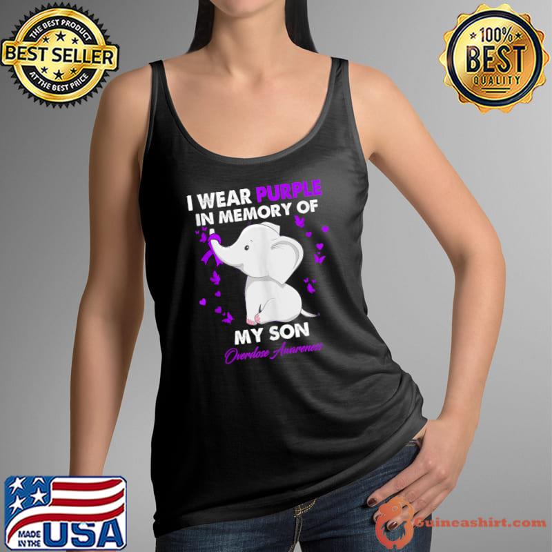 Elephant Overdose Awareness I Wear Purple For My Son T-s Tank Top