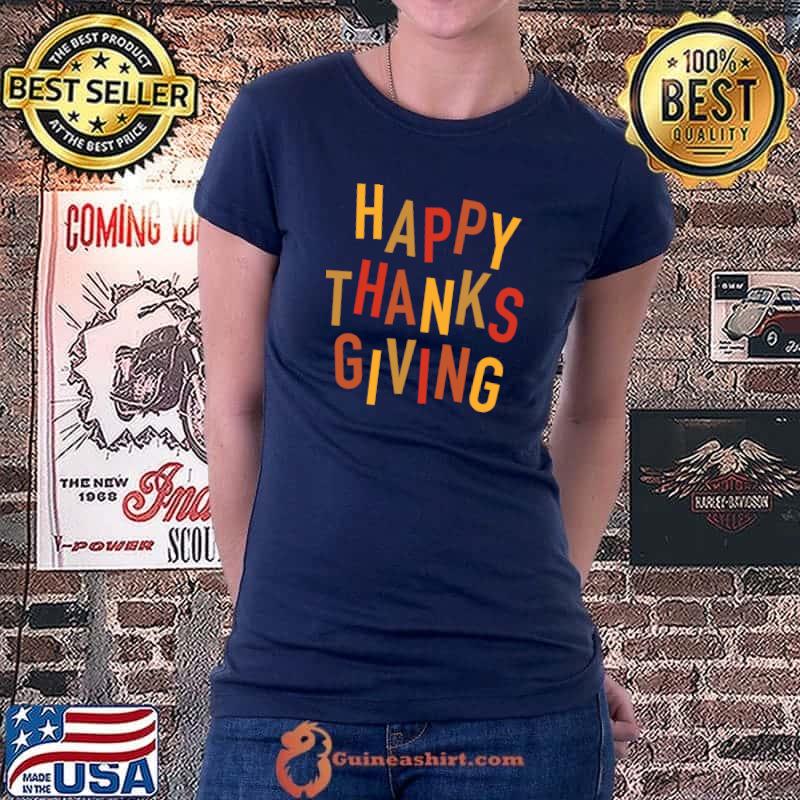 Fall Color Cute Adorable Happy Thanksgiving T-Shirt Ladiestee