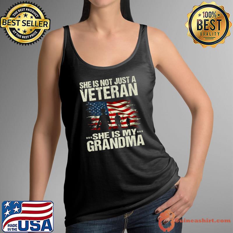 Female Veteran's Grandkids - She is not just a veteran Premium T-Shirt Tank Top