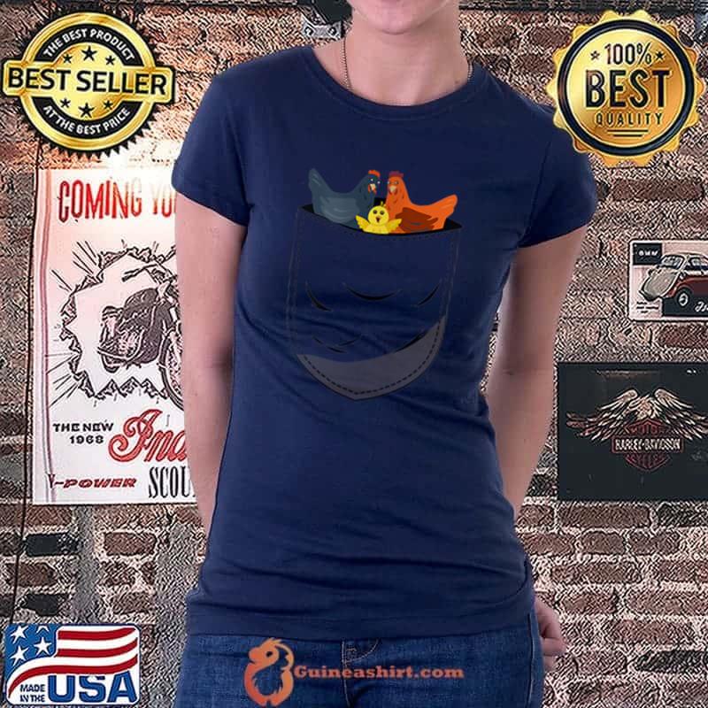For Chicken Lovers Cute Kawaii Baby Pandas In Pocket T-Shirt Ladiestee