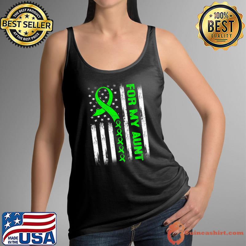 For My Aunt Lymphoma Awareness Flag Green Ribbon Premium T-Shirt Tank Top