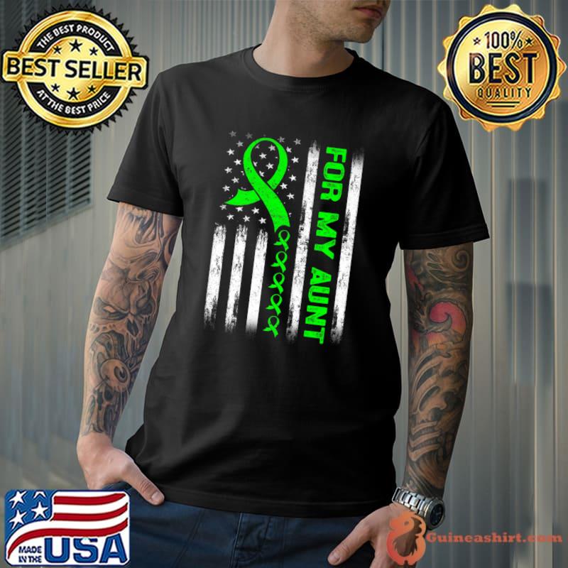 For My Aunt Lymphoma Awareness Flag Green Ribbon Premium T-Shirt