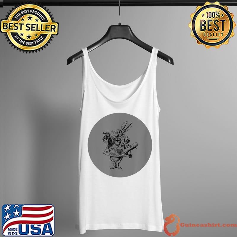 Funny alice In Wonderland Rabbit Art Drawing Grey Vintage Retro Gi T-Shirt Tank Top