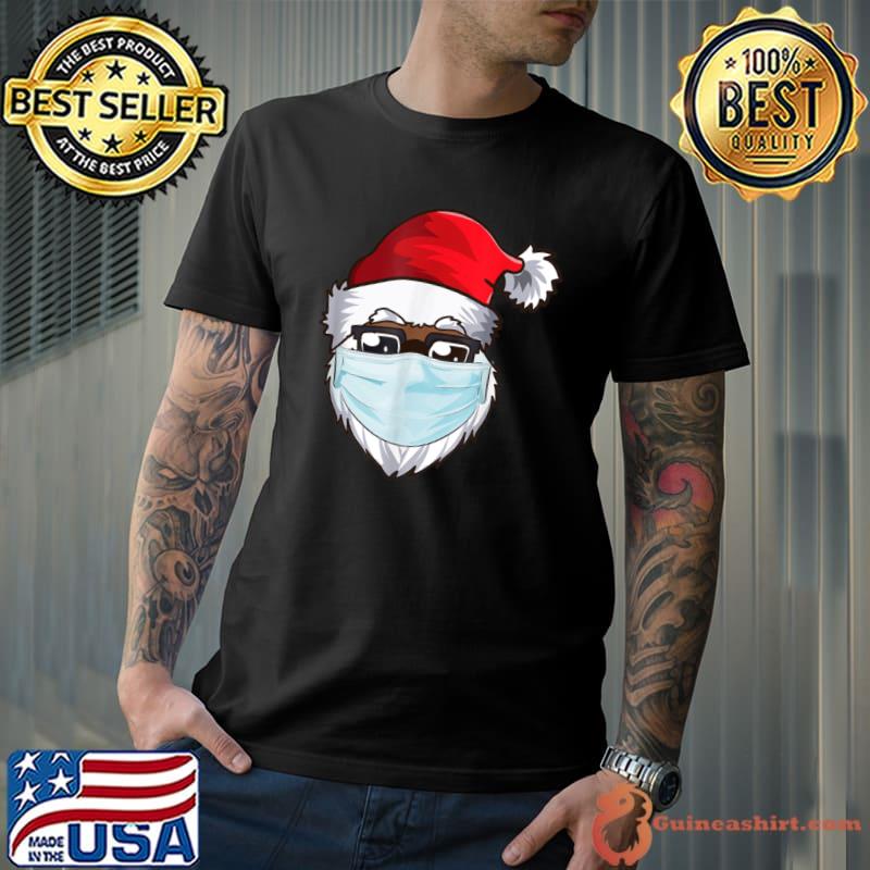 Funny American Christmas 2020 Santa Wearing Mask T Shirt Unisex