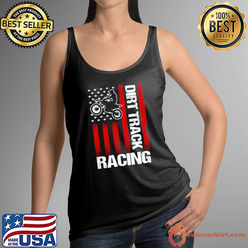 Funny american Flag Dirt Track Racing Bike T-Shirt Tank Top