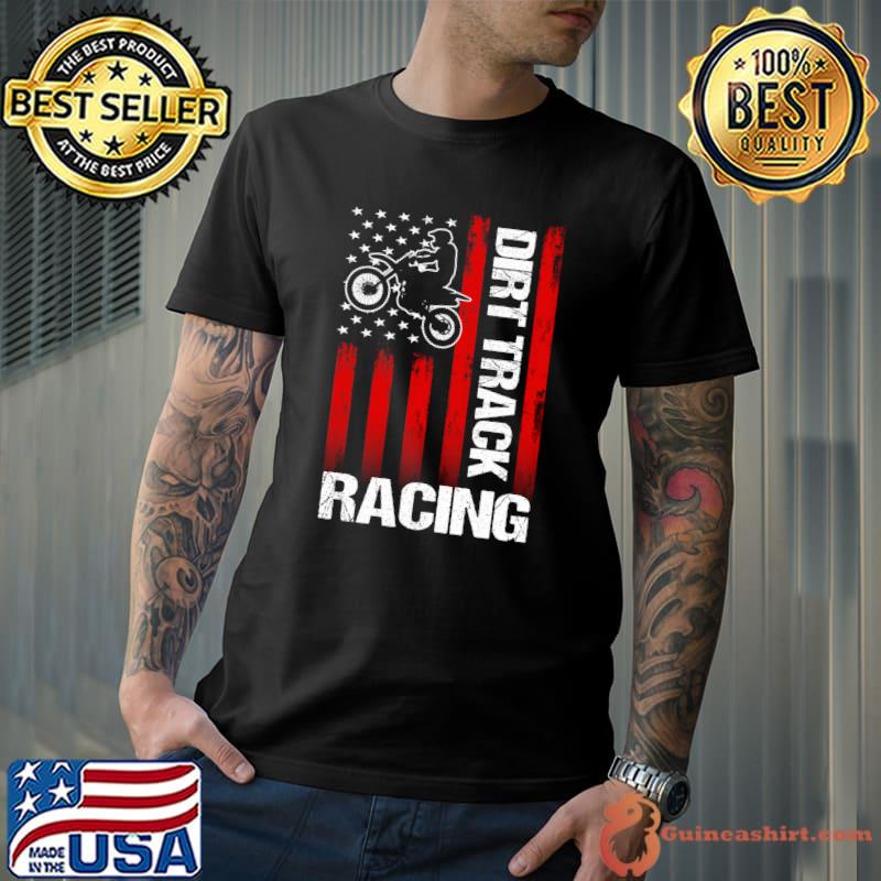 Funny american Flag Dirt Track Racing Bike T-Shirt