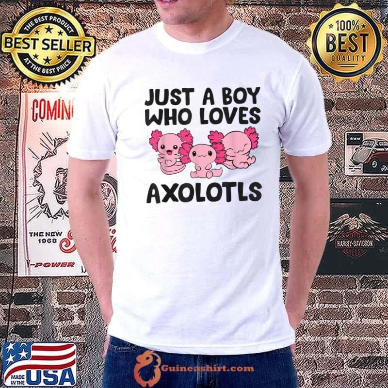 Funny Axolotl Just a Boy Who Loves Axolotls T-Shirt