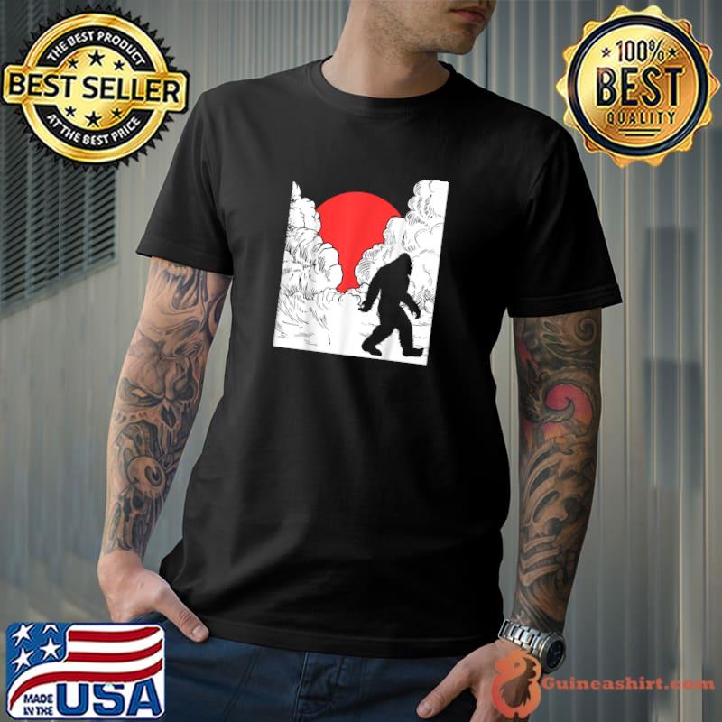 Funny bigfoot Sky Stroll - Walking in the Clouds & Sun Sasquatch T-Shirt Unisex