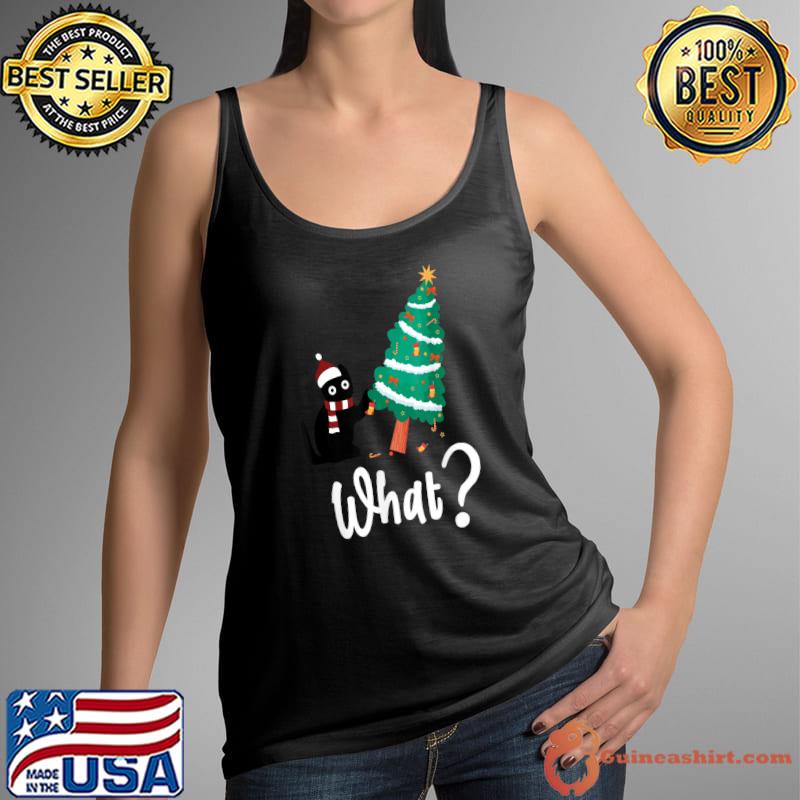 Funny Christmas tree Cat T-Shirt Tank Top