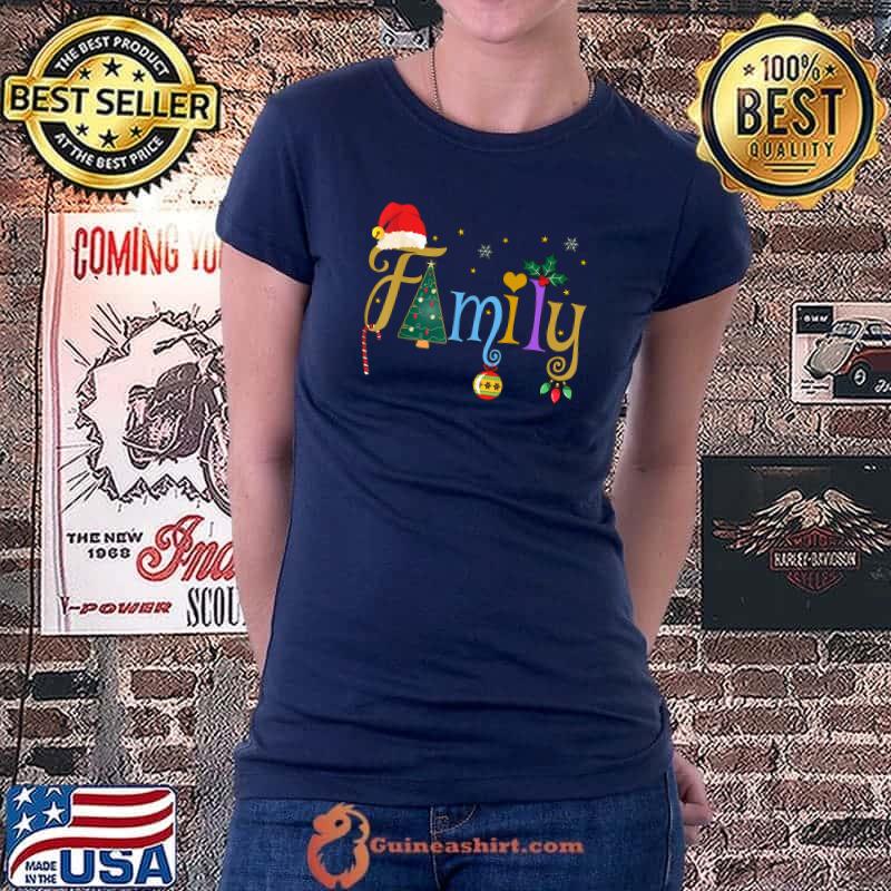 Funny FAMILY Letters Christmas Style Love My Family Christmas T-Shirt Ladiestee