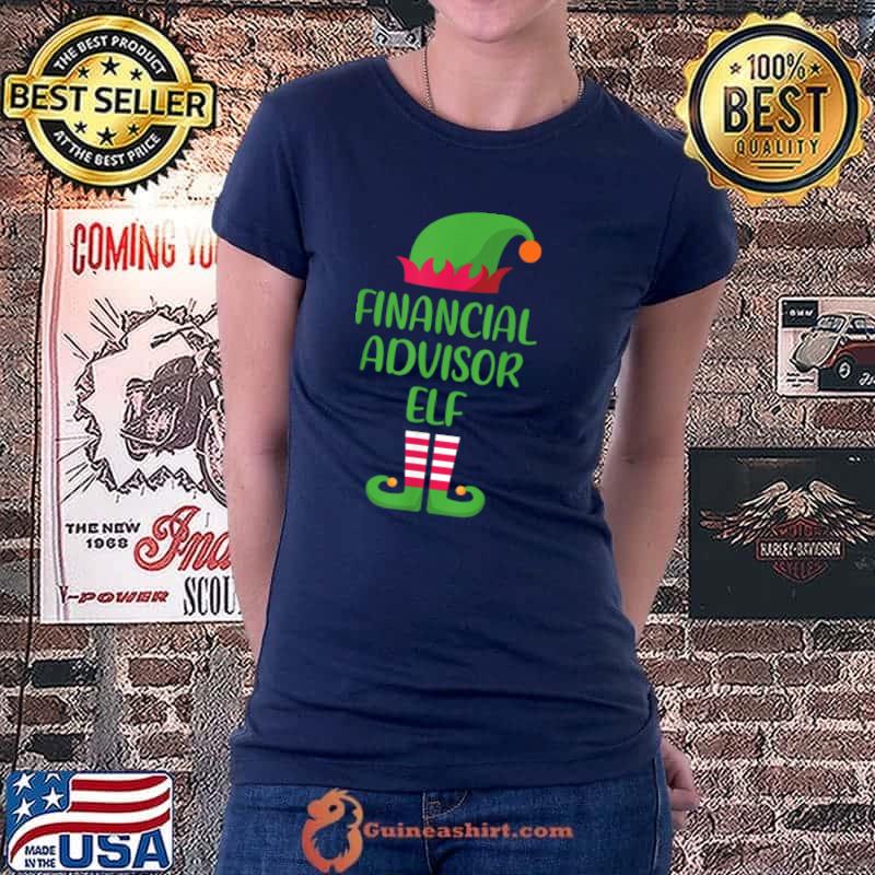 Funny Financial Advisor Elf Christmas Family Matching Group T Shirt Ladiestee