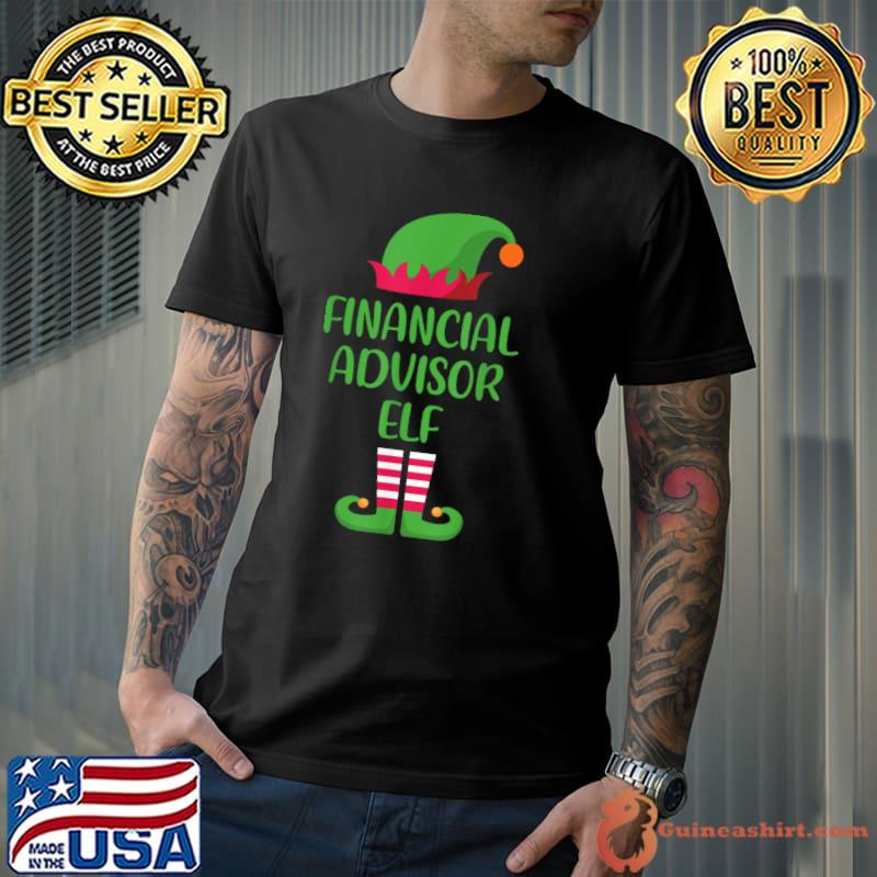 Funny Financial Advisor Elf Christmas Family Matching Group T Shirt Unisex
