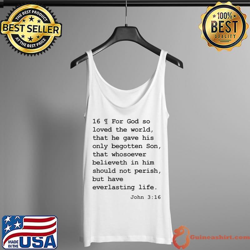 Funny john 3 16 For God So Loved The World King James Version KJV T-s Tank Top