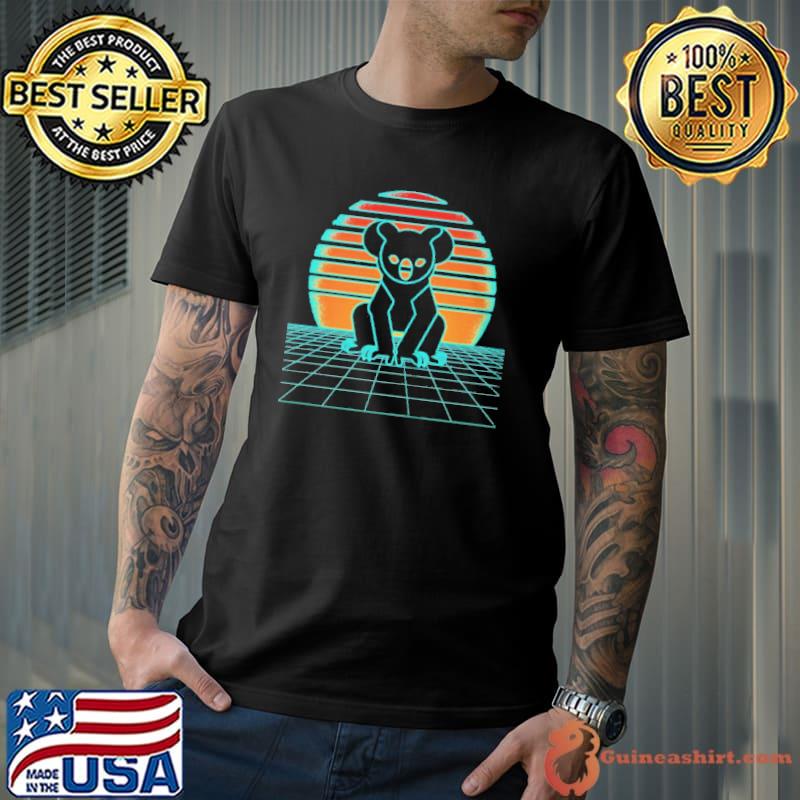 Funny Koala bear synthwave aesthetic 80s style animal shirt