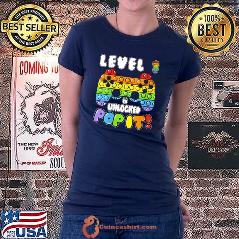 Funny level 1 Unlock Boy Girl Pop It 1 Years Old Birthday Gamer T-Shirt Ladiestee