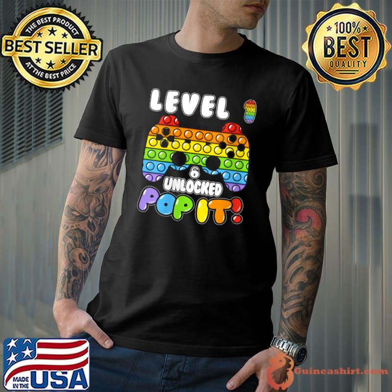 Funny level 1 Unlock Boy Girl Pop It 1 Years Old Birthday Gamer T-Shirt
