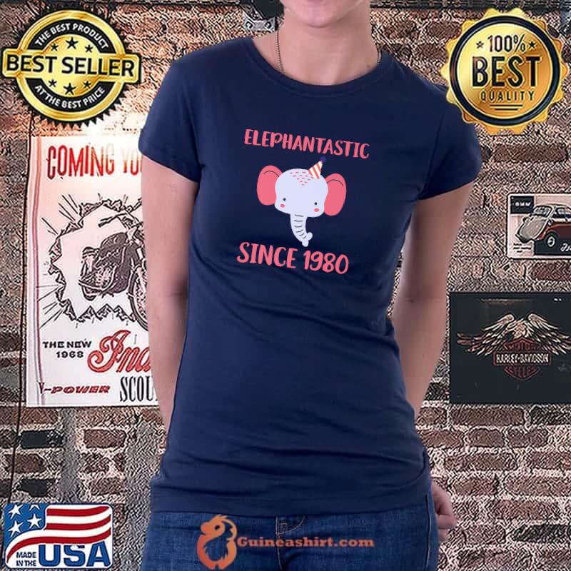 Funny my birthday 1980 birthyear elephant pun theme Premium T-Shirt Ladiestee