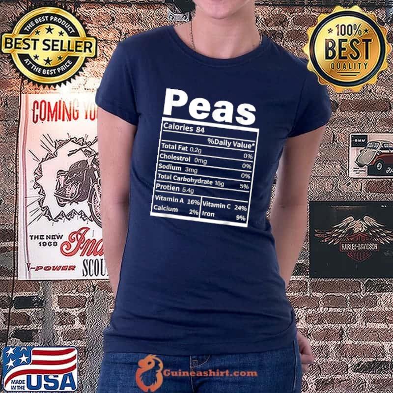 Funny Peas Nutrition Facts Funny Thanksgiving Christmas Food T Shirt Ladiestee