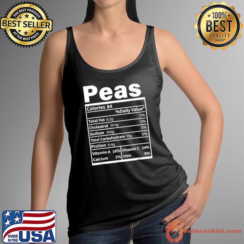 Funny Peas Nutrition Facts Funny Thanksgiving Christmas Food T Shirt Tank Top